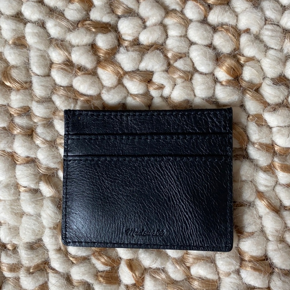 Madewell black leather wallet pouch
